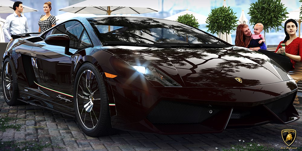 render macchina sportiva