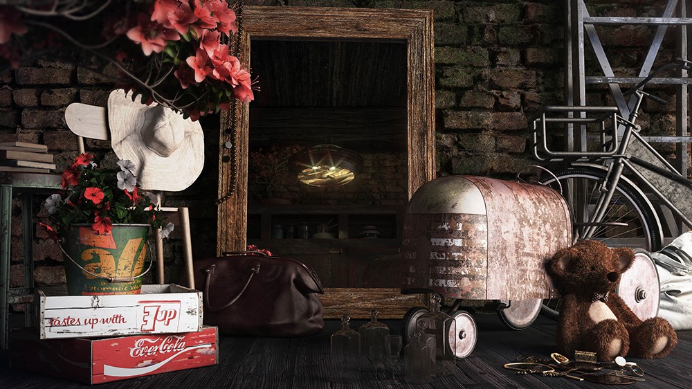 render oggettistica vintage