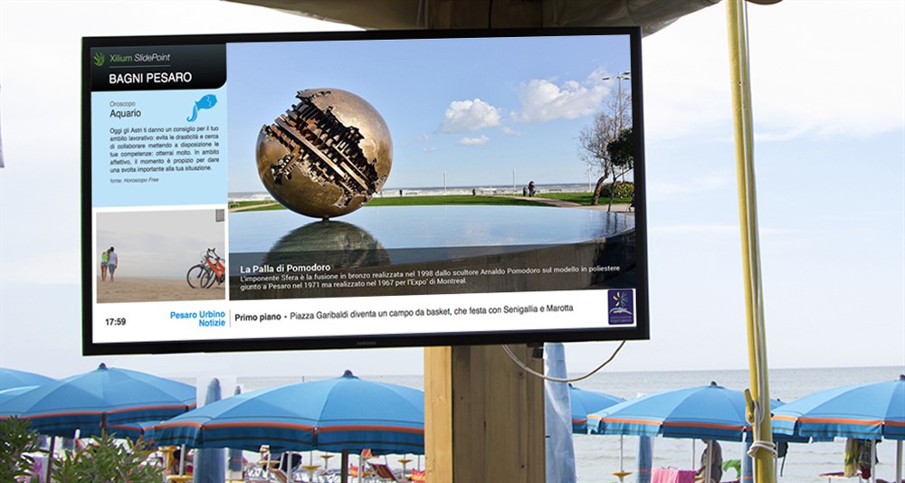 monitor informativi spiaggia