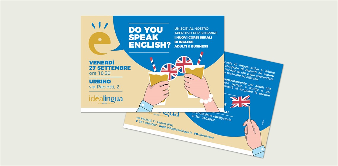la cartolina per promuovere l'Open Day in grafica vettoriale