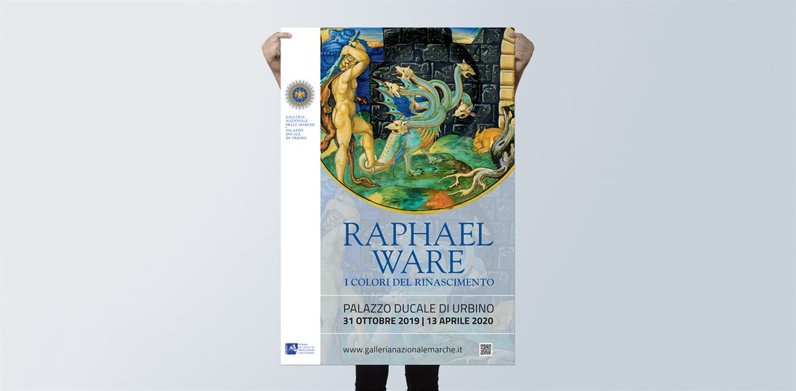 il visual per la mostra "Raphael Ware. I Colori del Rinascimento".